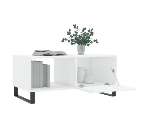 Kohvilaud, Kõrgläikega Valge, 90 X 50 X 40 cm Tehispuit