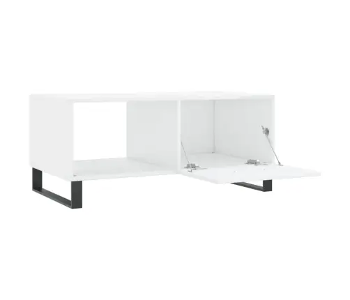 Kohvilaud, Kõrgläikega Valge, 90 X 50 X 40 cm Tehispuit