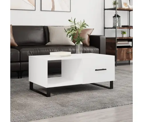 Kohvilaud, Kõrgläikega Valge, 90 X 50 X 40 cm Tehispuit