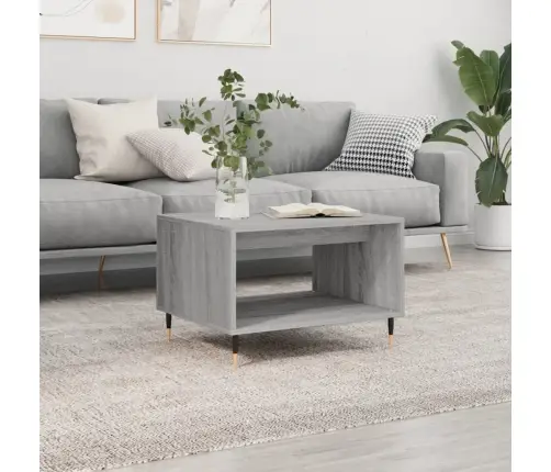 Kavos Staliukas, Pilkas Ąžuolo, 60X50X40cm Apdirbta Mediena Kavos Staliukas, Pilkas Ąžuolo, 60X50X40cm Apdirbta Mediena