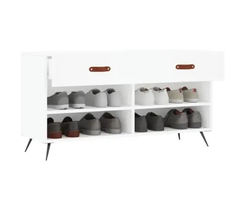 Jalatsipink, Valge, 102 X 35 X 55 cm Tehispuit