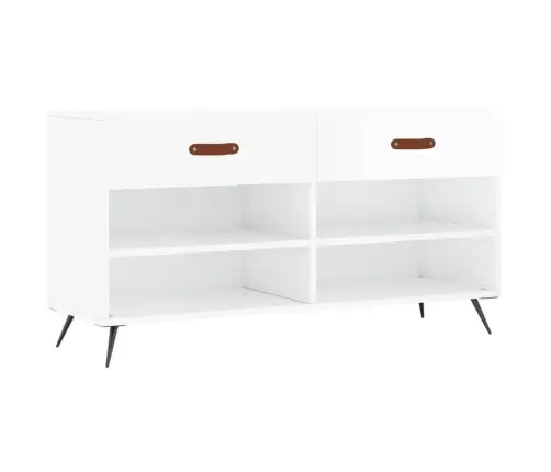 Jalatsipink, Kõrgläikega Valge, 102 X 35 X 55 cm Tehispuit