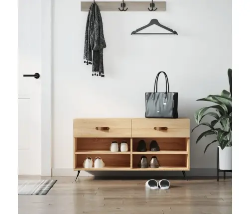 Apavu Skapītis, Ozolkoka Krāsa, 102X35X55 Cm, Inženierijas Koks Vidaxl