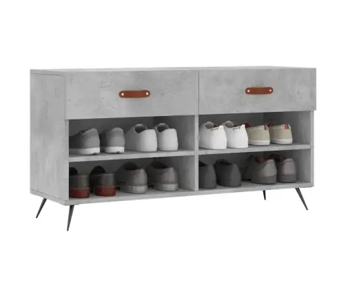 Apavu Skapītis, Betona Pelēks, 102X35X55 Cm, Inženierijas Koks Vidaxl