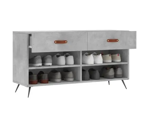 Apavu Skapītis, Betona Pelēks, 102X35X55 Cm, Inženierijas Koks Vidaxl