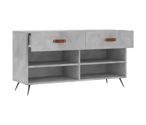 Apavu Skapītis, Betona Pelēks, 102X35X55 Cm, Inženierijas Koks Vidaxl