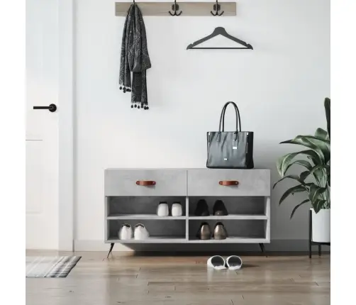 Apavu Skapītis, Betona Pelēks, 102X35X55 Cm, Inženierijas Koks Vidaxl