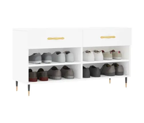 Batų Suoliukas, Baltos Spalvos, 102X35X55cm Apdirbta Mediena