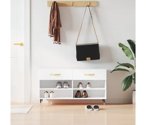 Batų Suoliukas, Baltos Spalvos, 102X35X55cm Apdirbta Mediena