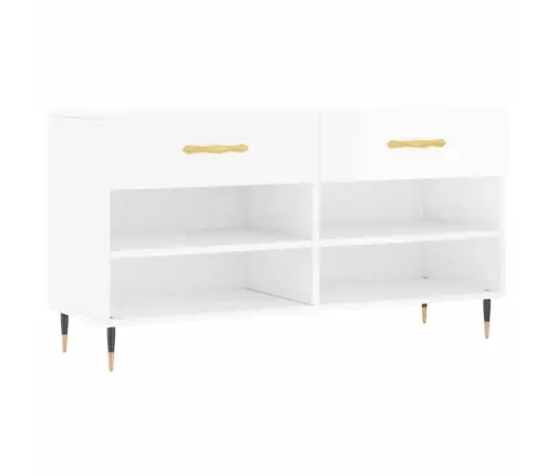 Apavu Skapītis, Spīdīgi Balts, 102X35X55 Cm, Inženierijas Koks Vidaxl