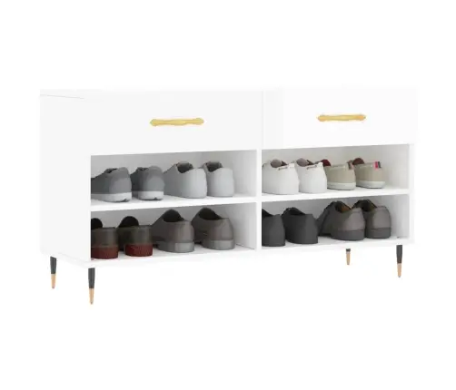 Apavu Skapītis, Spīdīgi Balts, 102X35X55 Cm, Inženierijas Koks Vidaxl