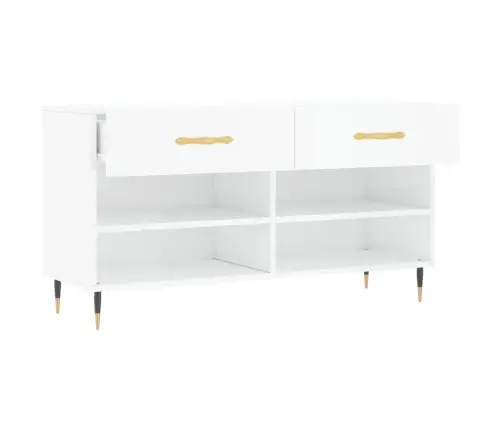 Apavu Skapītis, Spīdīgi Balts, 102X35X55 Cm, Inženierijas Koks Vidaxl