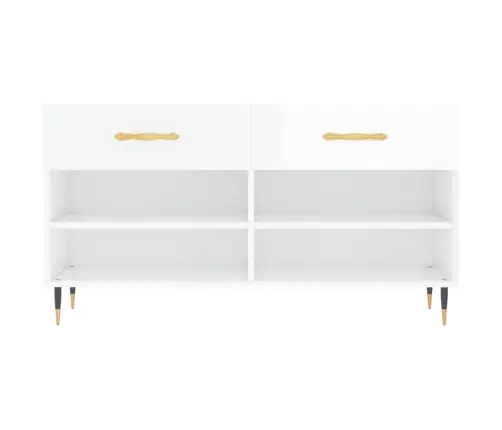 Apavu Skapītis, Spīdīgi Balts, 102X35X55 Cm, Inženierijas Koks Vidaxl