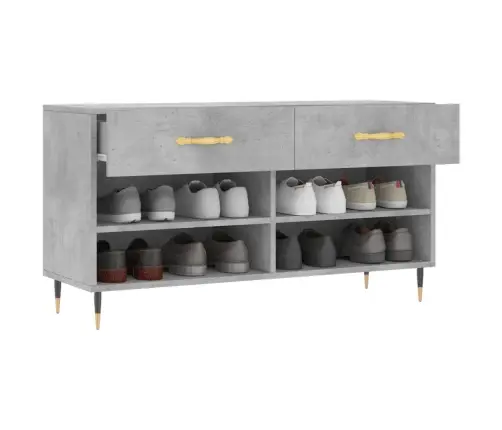 Apavu Skapītis, Betona Pelēks, 102X35X55 Cm, Inženierijas Koks Vidaxl