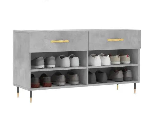 Apavu Skapītis, Betona Pelēks, 102X35X55 Cm, Inženierijas Koks Vidaxl