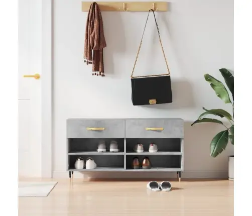 Apavu Skapītis, Betona Pelēks, 102X35X55 Cm, Inženierijas Koks Vidaxl