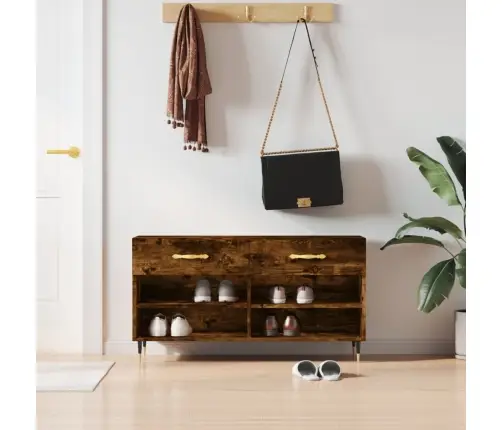 Apavu Skapītis, Koka Krāsa, 102X35X55 Cm, Inženierijas Koks Vidaxl