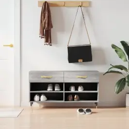 Apavu Skapītis, Pelēks, 102X35X55 Cm, Inženierijas Koks Vidaxl