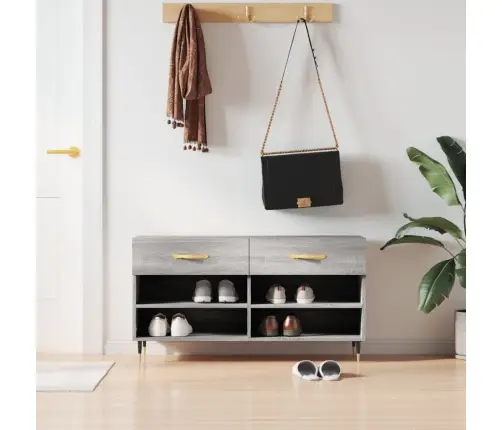 Apavu Skapītis, Pelēks, 102X35X55 Cm, Inženierijas Koks Vidaxl