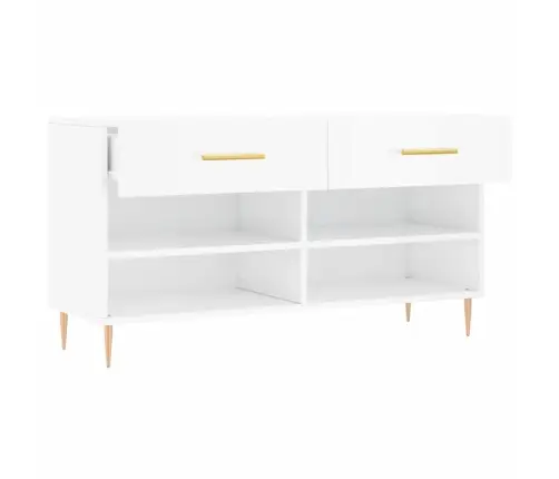 Apavu Skapītis, Spīdīgi Balts, 102X35X55 Cm, Inženierijas Koks Vidaxl