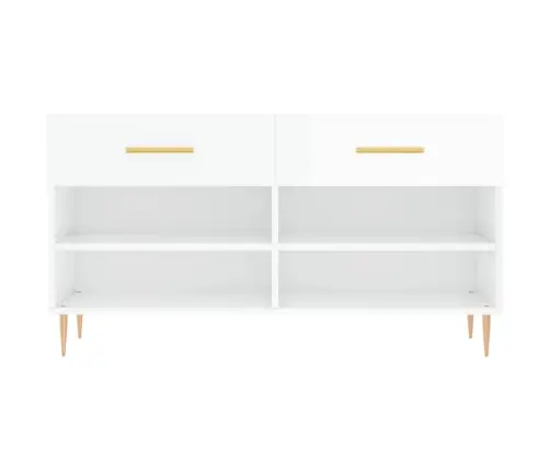 Apavu Skapītis, Spīdīgi Balts, 102X35X55 Cm, Inženierijas Koks Vidaxl