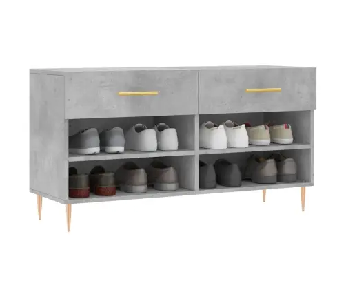 Apavu Skapītis, Betona Pelēks, 102X35X55 Cm, Inženierijas Koks Vidaxl