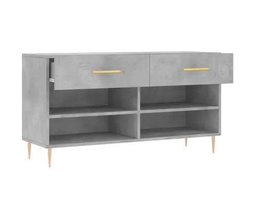 Apavu Skapītis, Betona Pelēks, 102X35X55 Cm, Inženierijas Koks Vidaxl