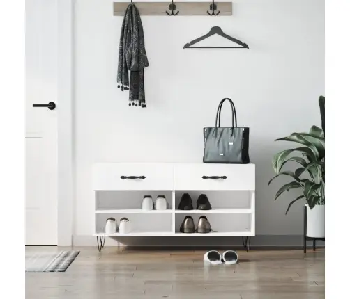 Apavu Skapītis, Balts, 102X35X55 Cm, Inženierijas Koks Vidaxl