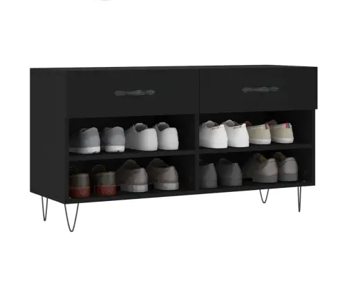 Batų Suoliukas, Juodos Spalvos, 102X35X55cm Apdirbta Mediena