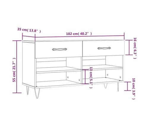 Batų Suoliukas, Juodos Spalvos, 102X35X55cm Apdirbta Mediena