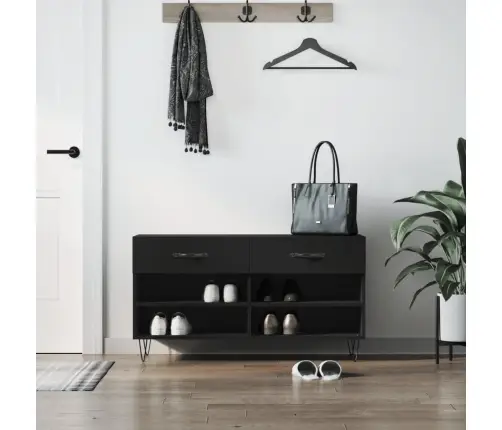 Batų Suoliukas, Juodos Spalvos, 102X35X55cm Apdirbta Mediena