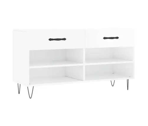 Apavu Skapītis, Spīdīgi Balts, 102X35X55 Cm, Inženierijas Koks Vidaxl