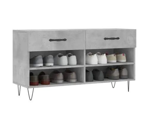 Apavu Skapītis, Betona Pelēks, 102X35X55 Cm, Inženierijas Koks Vidaxl