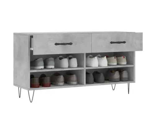 Apavu Skapītis, Betona Pelēks, 102X35X55 Cm, Inženierijas Koks Vidaxl