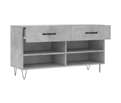 Apavu Skapītis, Betona Pelēks, 102X35X55 Cm, Inženierijas Koks Vidaxl