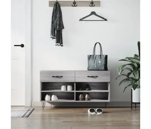 Apavu Skapītis, Pelēks, 102X35X55 Cm, Inženierijas Koks Vidaxl