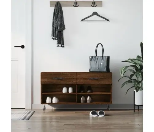 Apavu Skapītis, Brūns, 102X35X55 Cm, Inženierijas Koks Vidaxl