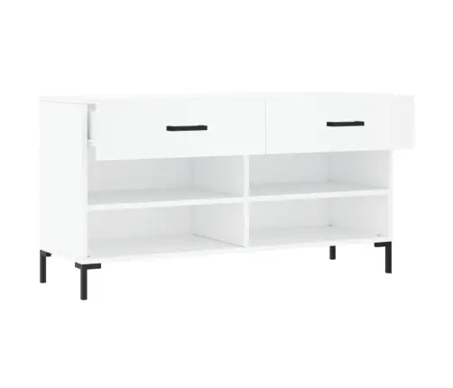 Jalatsipink, Valge, 102 X 35 X 55 cm Tehispuit