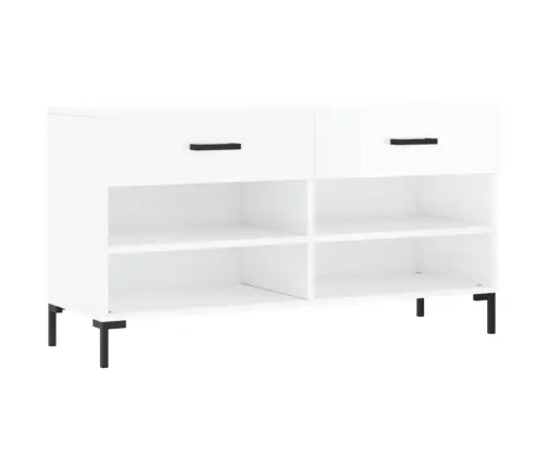 Apavu Skapītis, Spīdīgi Balts, 102X35X55 Cm, Inženierijas Koks Vidaxl