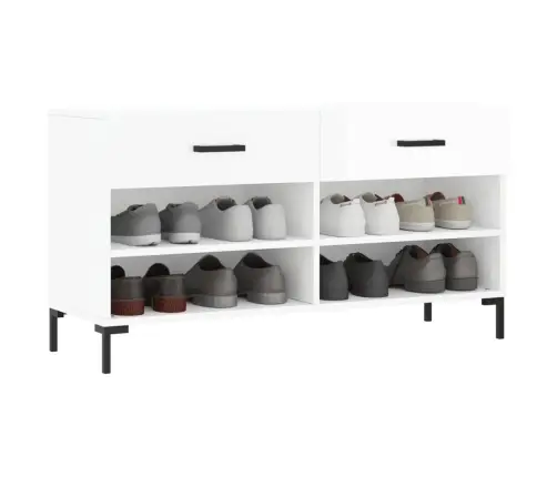 Apavu Skapītis, Spīdīgi Balts, 102X35X55 Cm, Inženierijas Koks Vidaxl