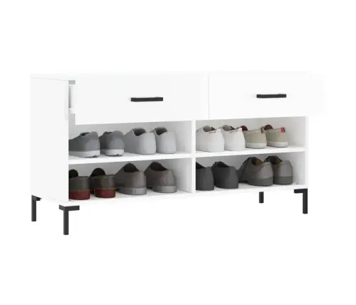 Apavu Skapītis, Spīdīgi Balts, 102X35X55 Cm, Inženierijas Koks Vidaxl