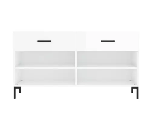 Apavu Skapītis, Spīdīgi Balts, 102X35X55 Cm, Inženierijas Koks Vidaxl