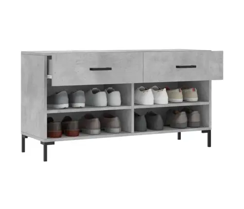 Apavu Skapītis, Betona Pelēks, 102X35X55 Cm, Inženierijas Koks Vidaxl