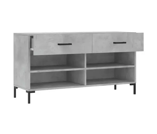 Apavu Skapītis, Betona Pelēks, 102X35X55 Cm, Inženierijas Koks Vidaxl