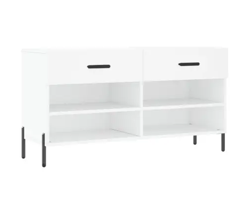 Jalatsipink, Valge, 102 X 35 X 55 cm Tehispuit