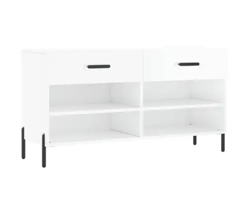 Apavu Skapītis, Spīdīgi Balts, 102X35X55 Cm, Inženierijas Koks Vidaxl