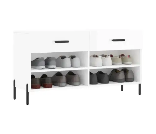 Apavu Skapītis, Spīdīgi Balts, 102X35X55 Cm, Inženierijas Koks Vidaxl