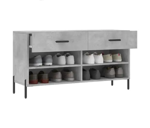 Batų Suoliukas, Betono Pilkas, 102X35X55cm Apdirbta Mediena Batų Suoliukas, Betono Pilkas, 102X35X55cm Apdirbta Mediena