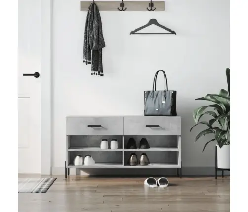 Batų Suoliukas, Betono Pilkas, 102X35X55cm Apdirbta Mediena Batų Suoliukas, Betono Pilkas, 102X35X55cm Apdirbta Mediena