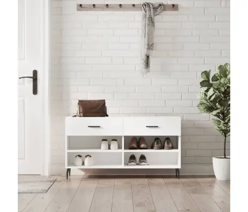 Batų Suoliukas, Baltos Spalvos, 102X35X55cm Apdirbta Mediena